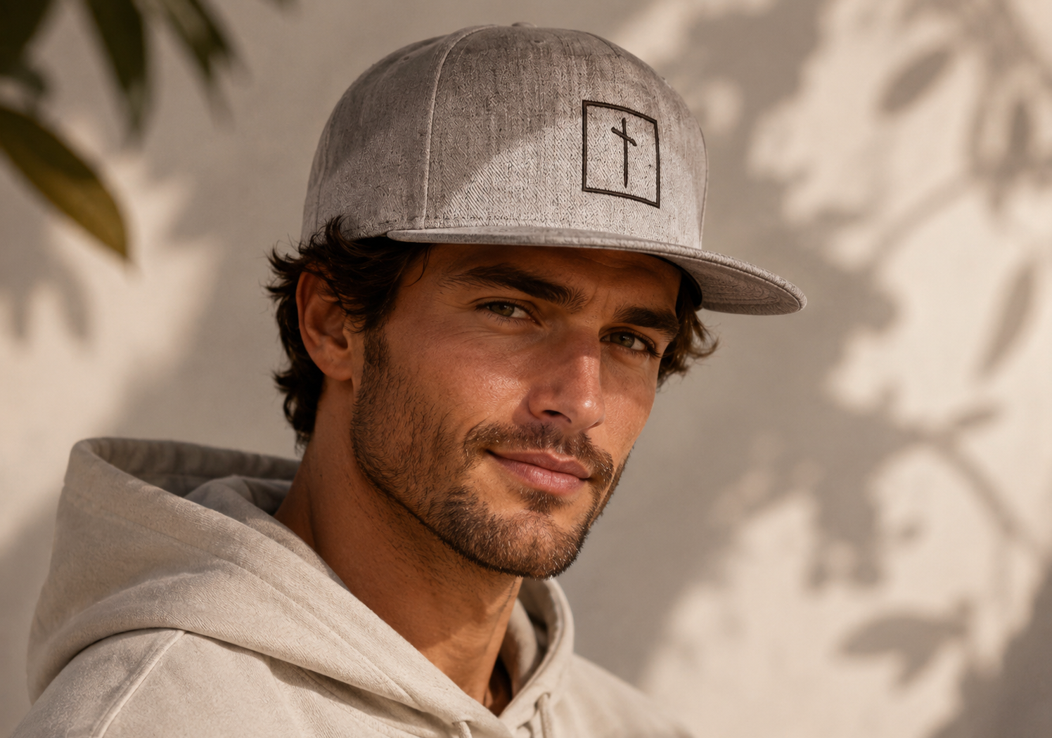 Cross Trucker Hat - Heather Gray Wool Blend