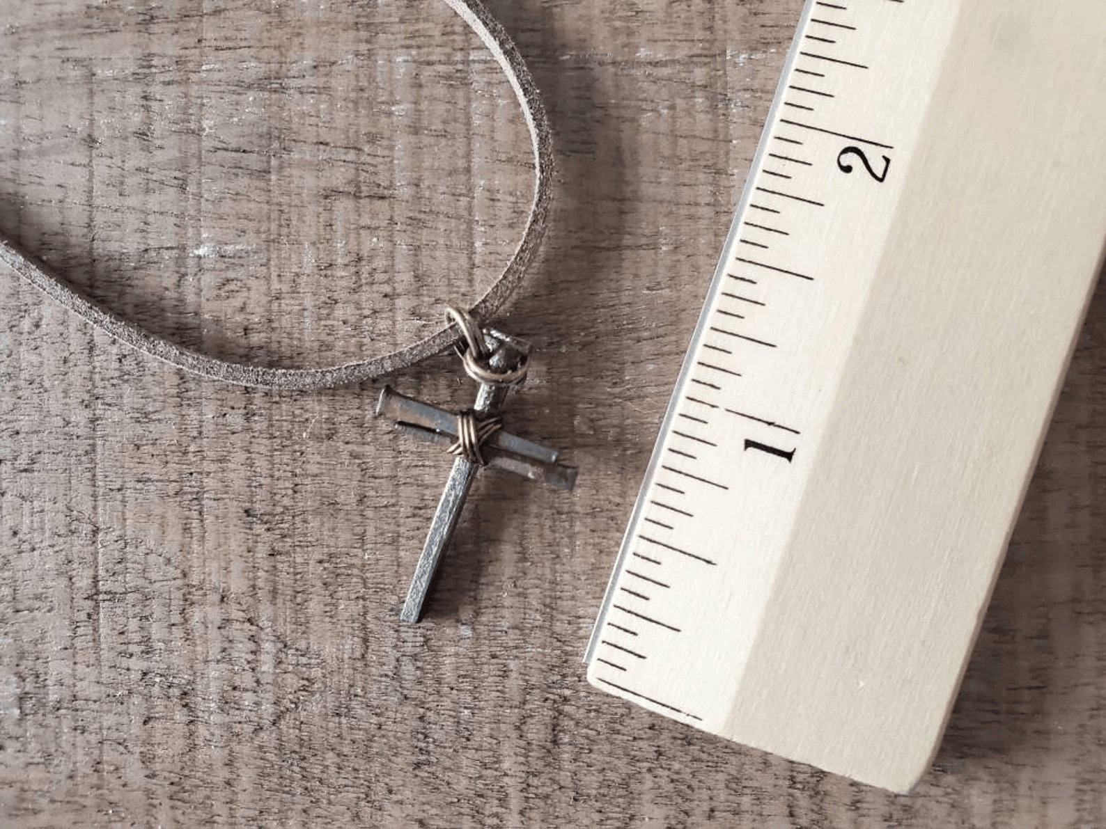 Mini Vintage - Hand Forged 3 Nail - Handmade Cross Necklace