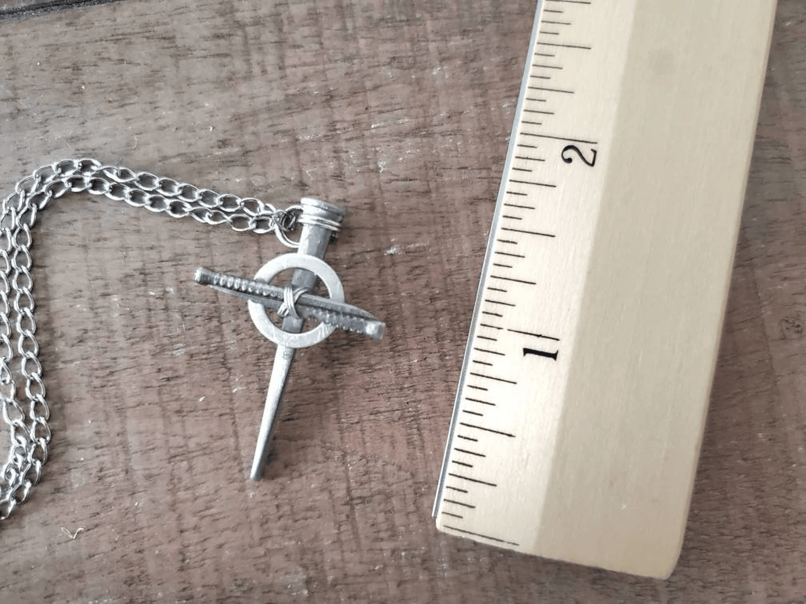 Small Celtic (Fine Finished) - Hand Forged 3 Nail - Handmade Cross Necklace