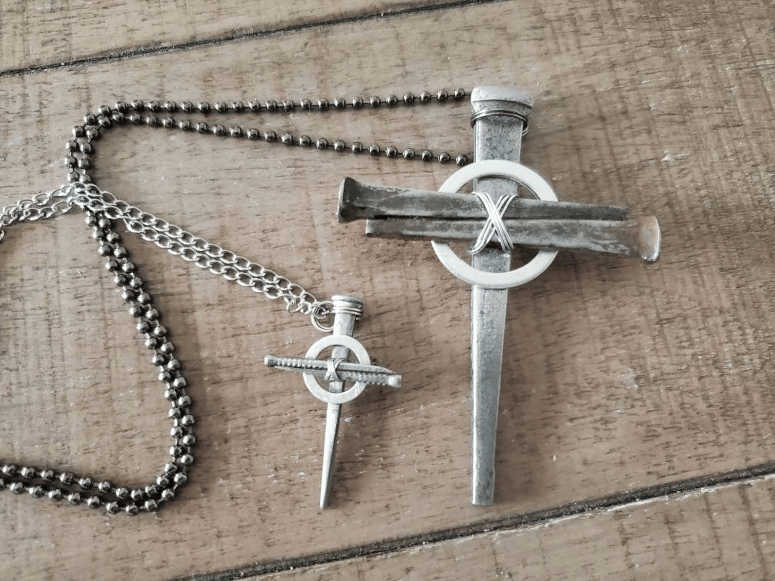 Small Celtic (Fine Finished) - Hand Forged 3 Nail - Handmade Cross Necklace